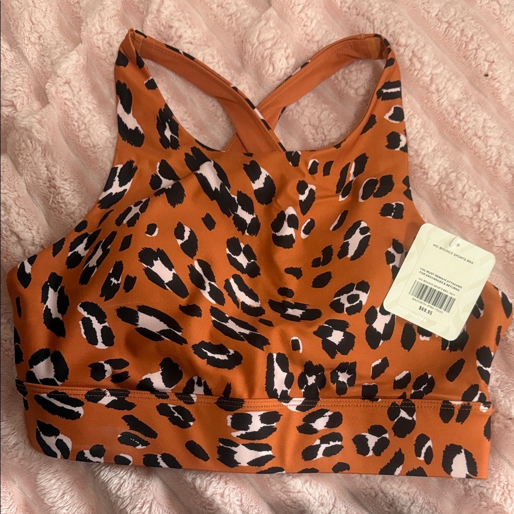 Leopard Print Sports Bra - Orange
